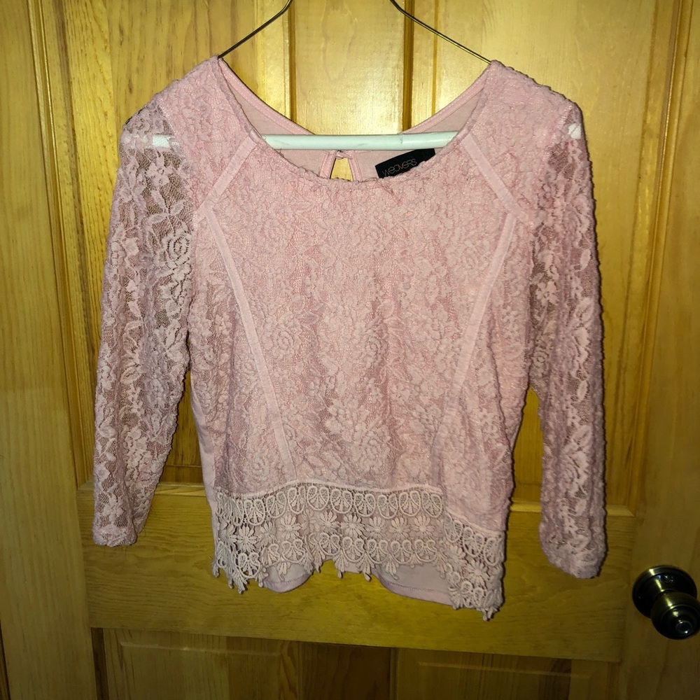 Pink lace shirt